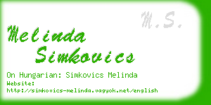melinda simkovics business card